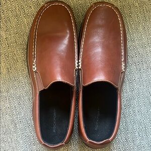 Rockport Men’s brown leather Collins chili slip on loafer New without box